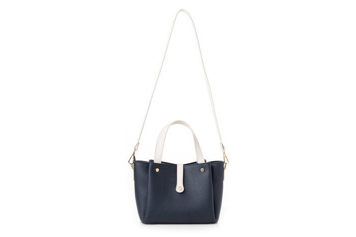 Vince Camuto Bolso de Mano Piel de Polivinilo Azul Oscuro, Crema